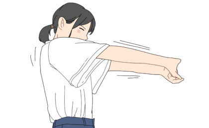 肩甲骨まわりのストレッチ（菱形筋の緩和）